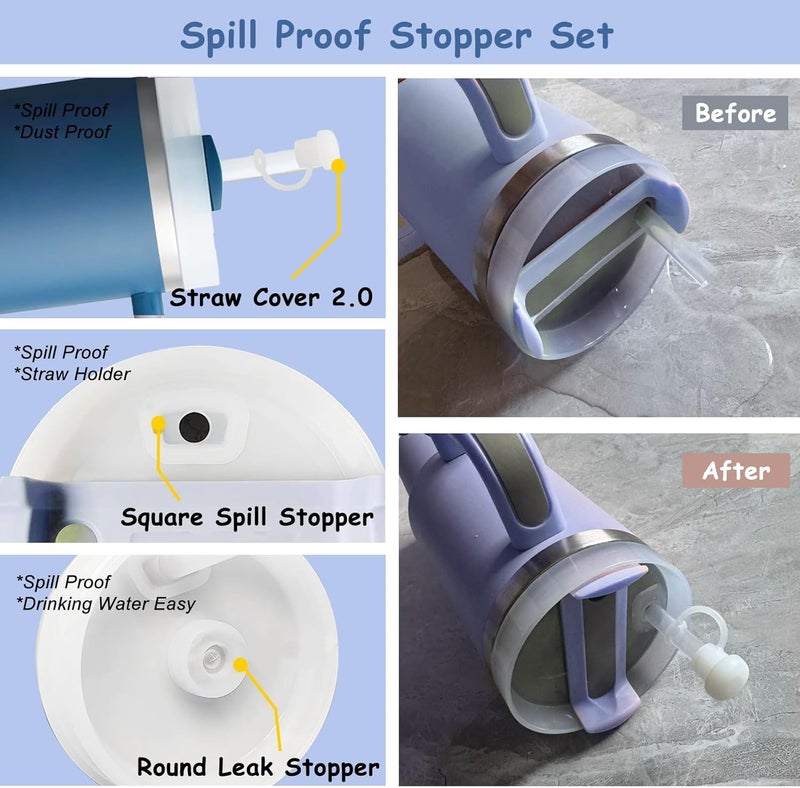 vikgle Stanley Cup Accessories Set,Including 2 Pcs 0.4in Straw Cover, 1 Silicone Spill-Proof Stopper Set of 3, 1 Cute Butterfly Handle Charm, 1 Silicone Boot Fits Stanley 40&30 Oz Tumbler (Stargaze) - Image 5